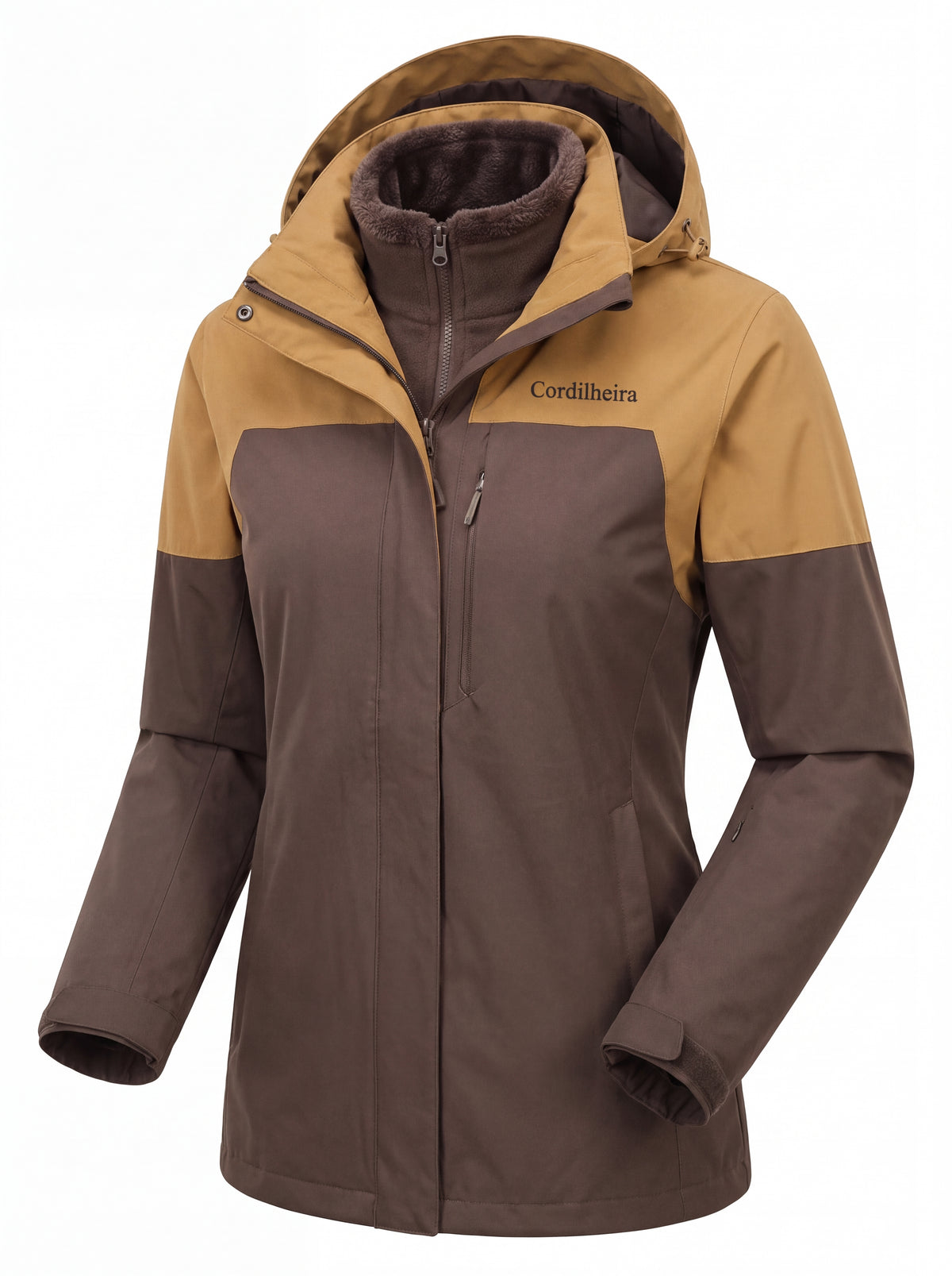 Jaqueta 3 em 1 Cordilheira Alpine Feminina com foco no caimento e ajuste da peça, Roupa da Marca Cordilheira com Boa qualidade, conforto e resistência Confiável para atividades na neve.