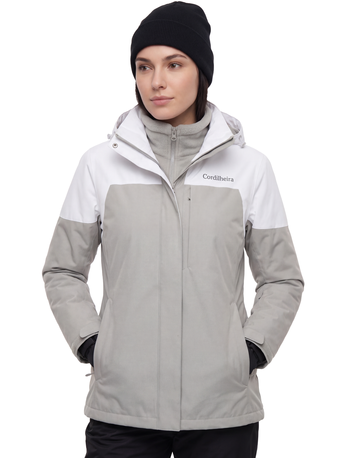 Capa da Jaqueta 3 em 1 Cordilheira Alpine Feminina, Roupa da Marca Cordilheira com Boa qualidade, resistência e proteção impermeável Confiável para neve, frio e esportes de inverno.