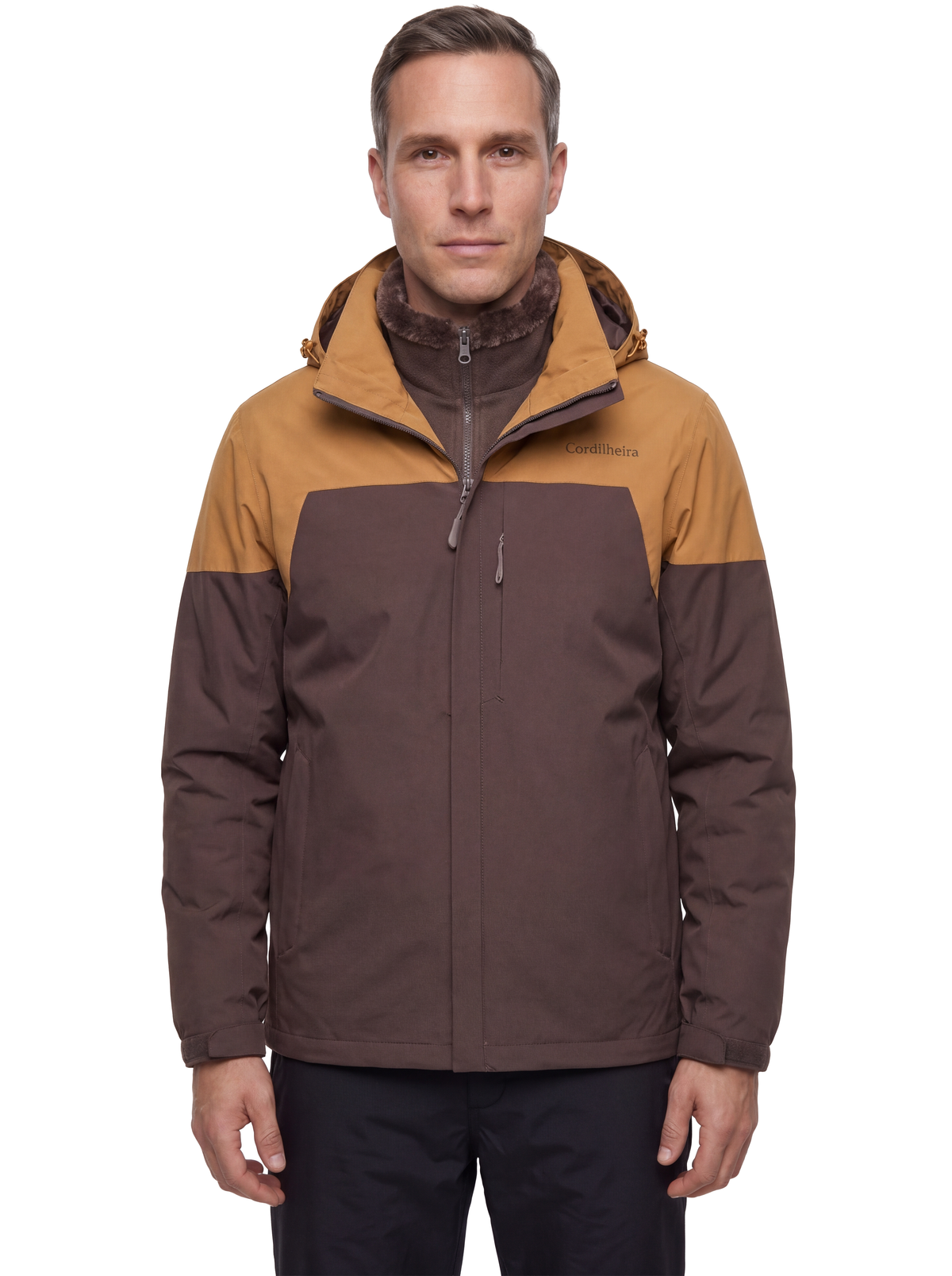 Imagem de capa da Jaqueta 3 em 1 Cordilheira Alpine Masculina, Roupa da Marca Cordilheira com Boa qualidade, resistência e proteção impermeável Confiável para ski, neve e inverno.