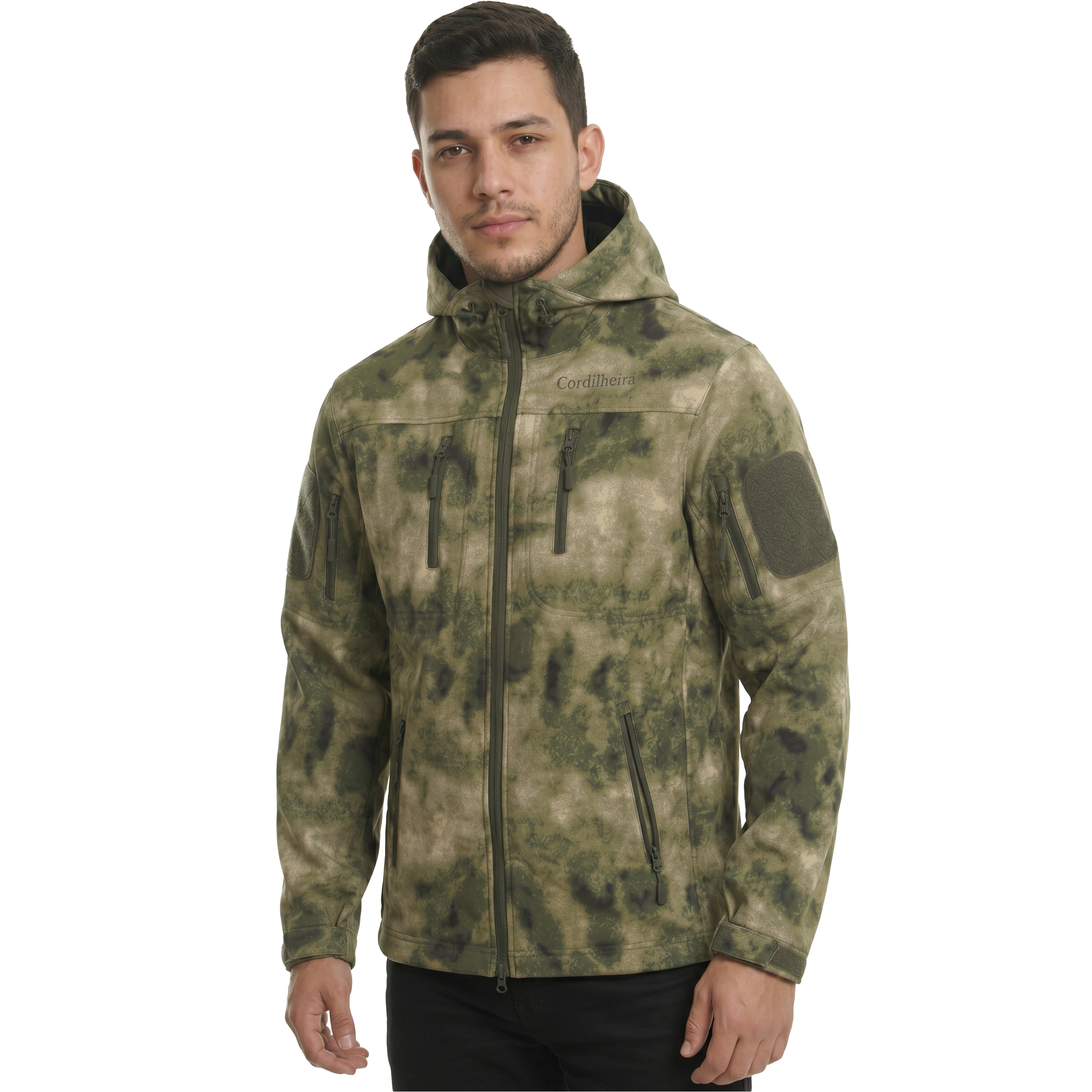 Jaqueta Cordilheira Ward Impermeável Masculina em versão verde, uma Roupa da Marca Cordilheira com Boa resistência e desempenho Confiável para aventura, frio e uso outdoor.