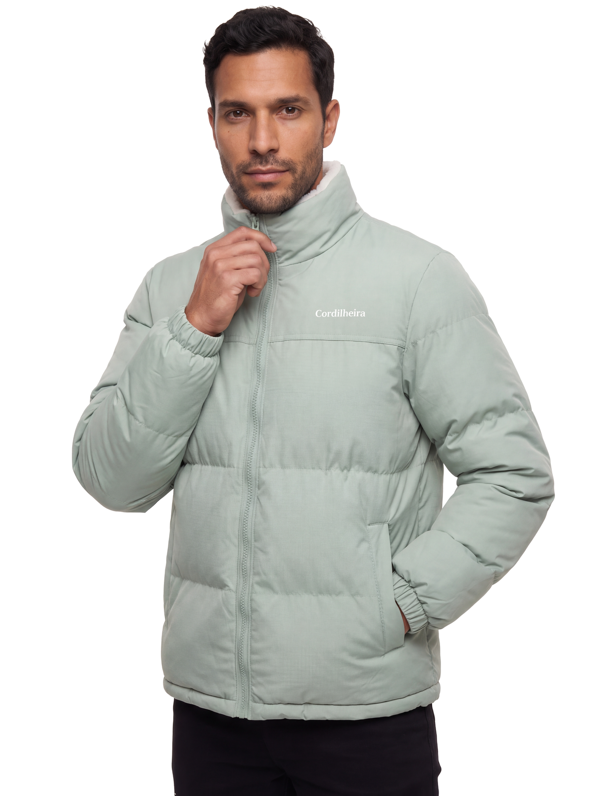 Capa da Jaqueta Puffer FrostLayer Dupla Face Masculina, Roupa da Marca Cordilheira com Boa resistência e proteção Confiável para frio e inverno.