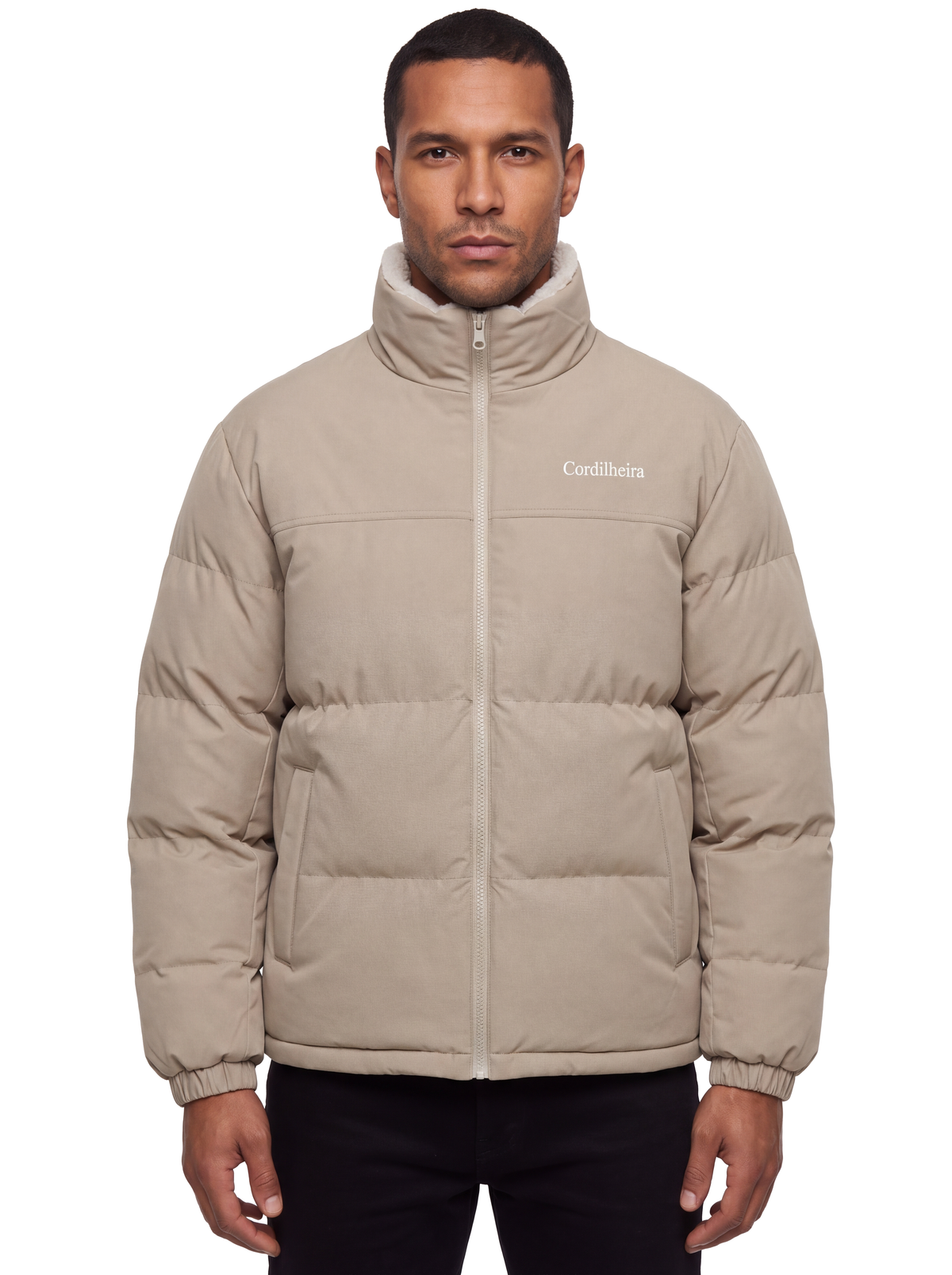 Capa da Jaqueta Puffer FrostLayer Dupla Face Masculina, Roupa da Marca Cordilheira com Boa resistência e proteção Confiável para frio intenso e inverno.