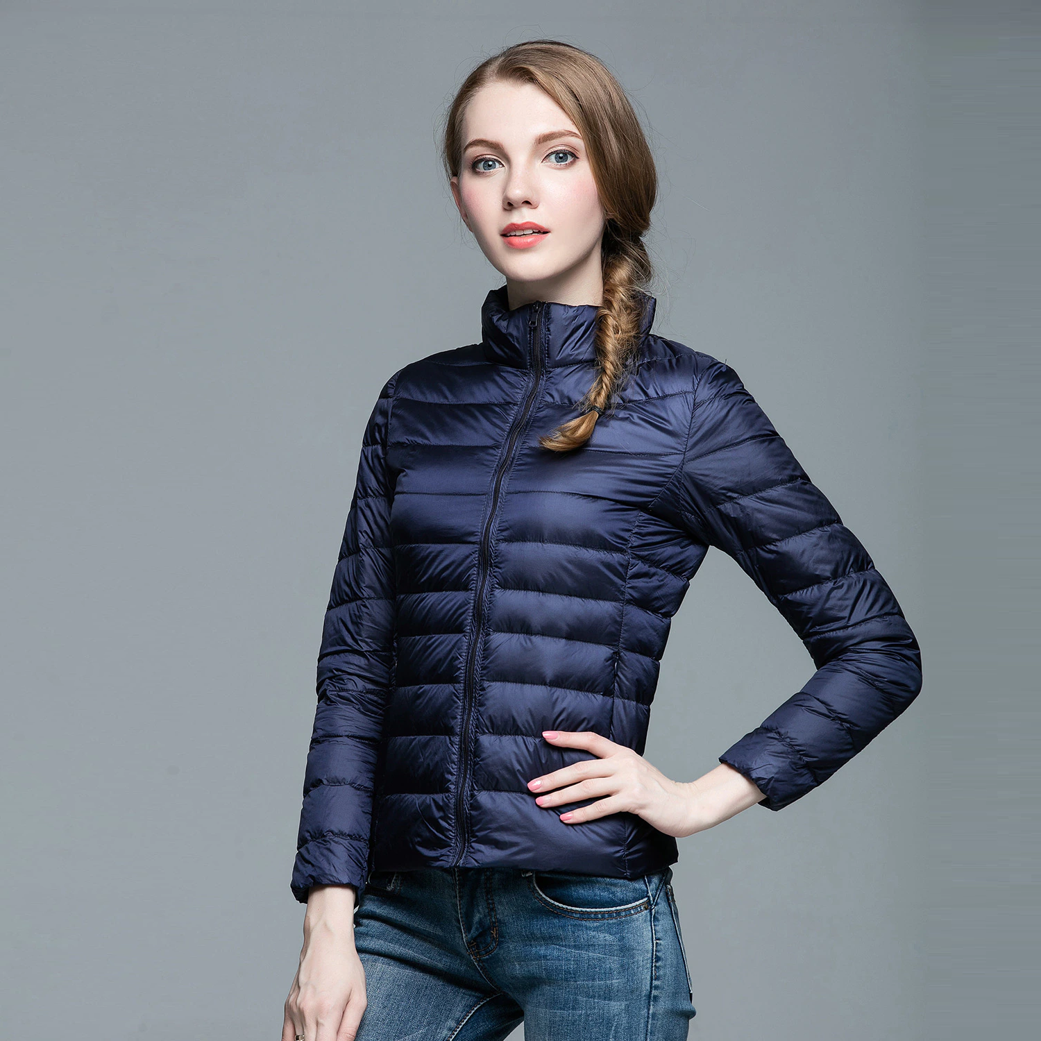 Jaqueta cordilheira ultraleve puffer feminina