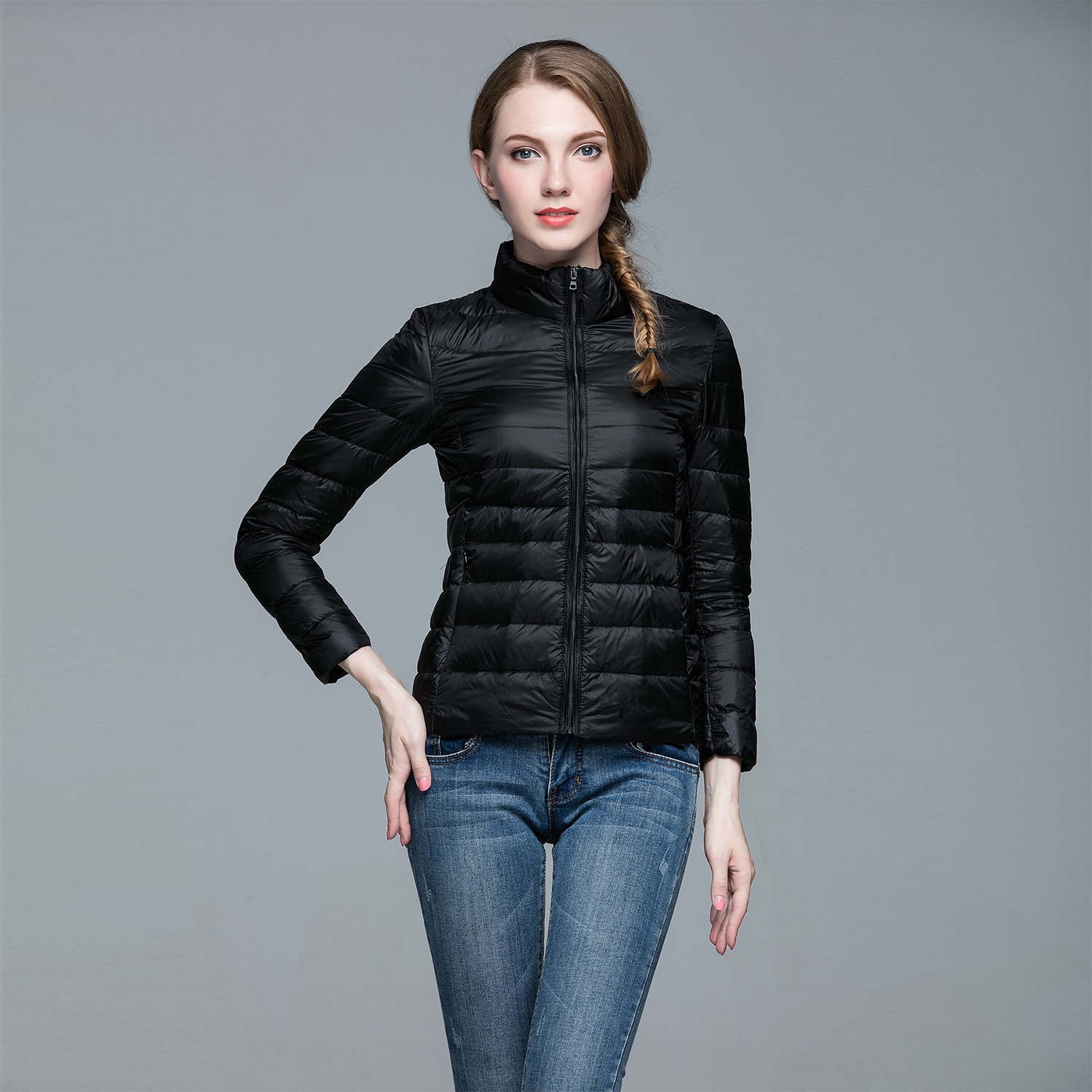 Jaqueta cordilheira ultraleve puffer feminina